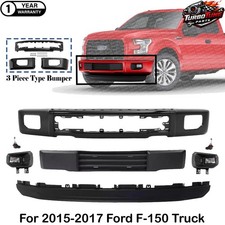 Front Bumper Paintable Kit With Fog Lights Pair For 2015-2017 Ford F-150 Truck Front Bumper Paintable Kit With Fog Lights Pair For 2015-2017 Ford F-150 Truck
