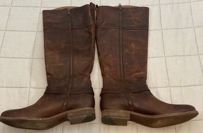Frye Melissa Harness Chestnut Leather Riding Knee High Boots Extended Calf 9B
