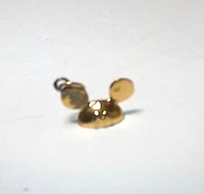 VINTAGE MICKEY MOUSE EARS 14K GOLD DIMENSIONAL CHARM