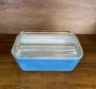 Vintage Pyrex Blue 502-B Covered Refrigerator Dish With Lid