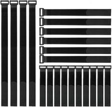 20 Pack Reusable Adjustable Hook and Loop Fastening Cable Straps