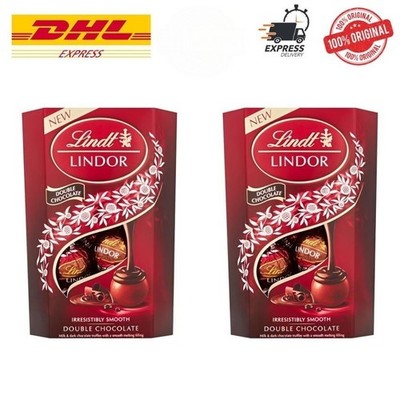 NEW Lindt LINDOR Double Chocolate Truffles | 2 Pouches, Irresistibly Smooth!
