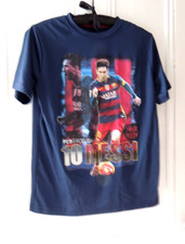 FCB Barcelona Lionel Messi #10 Graphic Soccer Shirt Youth Size Large