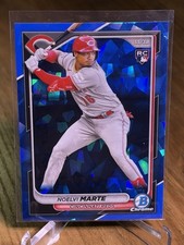 2024 Bowman Chrome Sapphire #4 Noelvi Marte RC Rookie Card Cincinnati Reds. rookie card picture