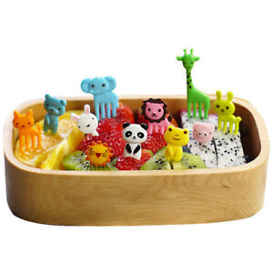 10Pcs Mini Cute Animal Bento Food Fruit Picks Forks Lunch Box Decor Kids Tool UK 