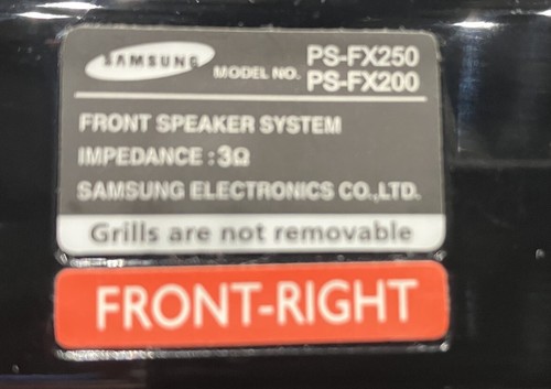 Pair Samsung PS-FX250 Front Left + Right Speaker Black Wired 3-Ohms for PS-WX250 - Picture 2 of 3