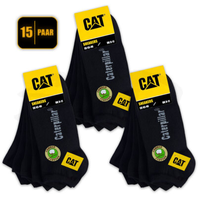 15 Paar CAT  CATERPILLAR SNEAKER SOCKEN ArbeitsSneaker Füßlinge Strümpfe 39-50