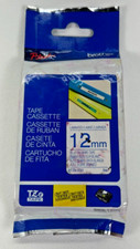 Genuine Brother P-touch TZe-233 Blue on White Laminated Tape 12mm X 8m