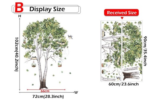 Green Tree Wall Stickers - Large PVC Sticker Bedroom Decals DIY Home Decoration - Picture 11 of 15