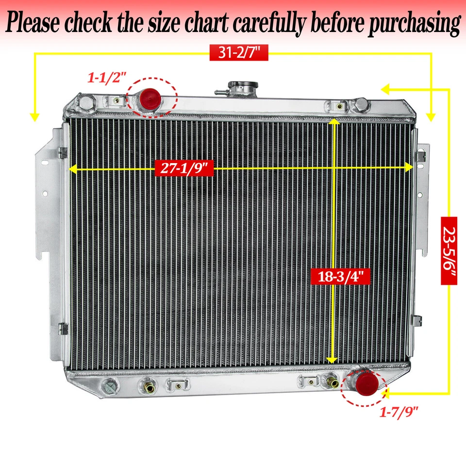 3 Row Radiator FOR 99-03 Dodge Ram 1500 2500 Van Truck/ 84-98 B150 B250 B1350, Foto 2 de 4