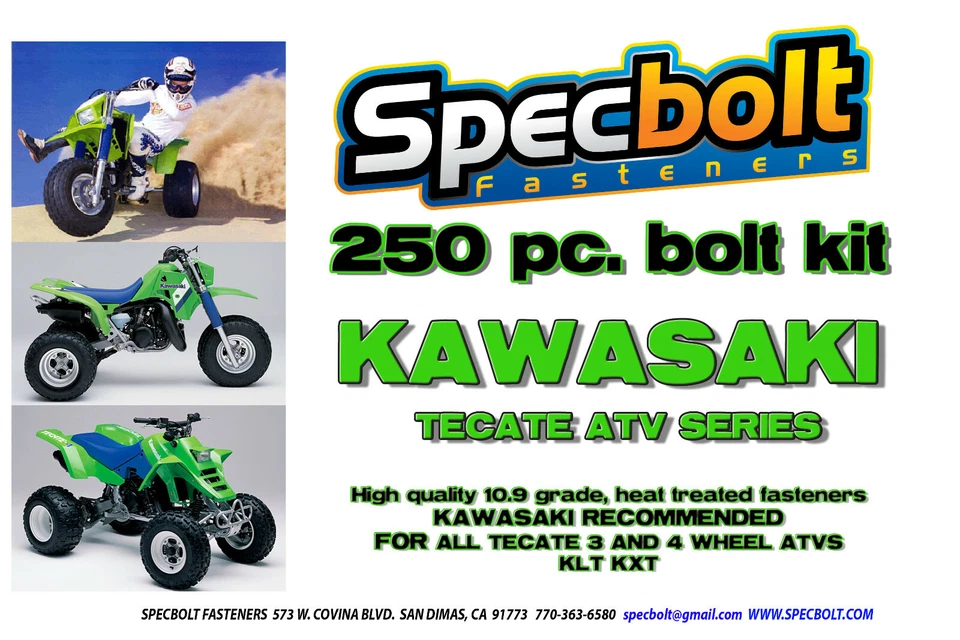 Kit de pernos 250 piezas Kawasaki Tecate KXF250 KXT 250 carrocería plástico marco guardabarros motor Foto 2 de 2