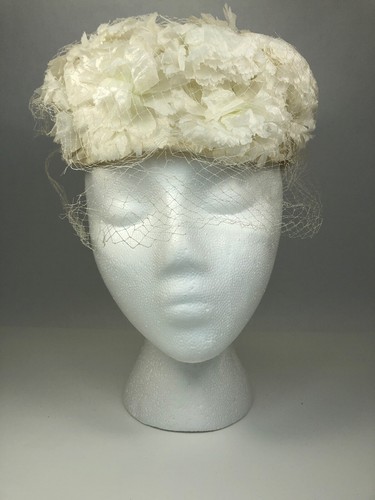 Floral Pillbox Calot Vintage Hat 