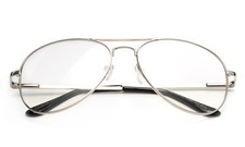 Clear Lens Spring Hinged Metal Frame Pilot Cop Style Glasses Shades New UV 100