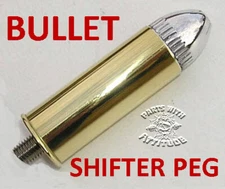 12 GAUGE BRASS BULLET HARLEY SHIFTER PEG   made in USA