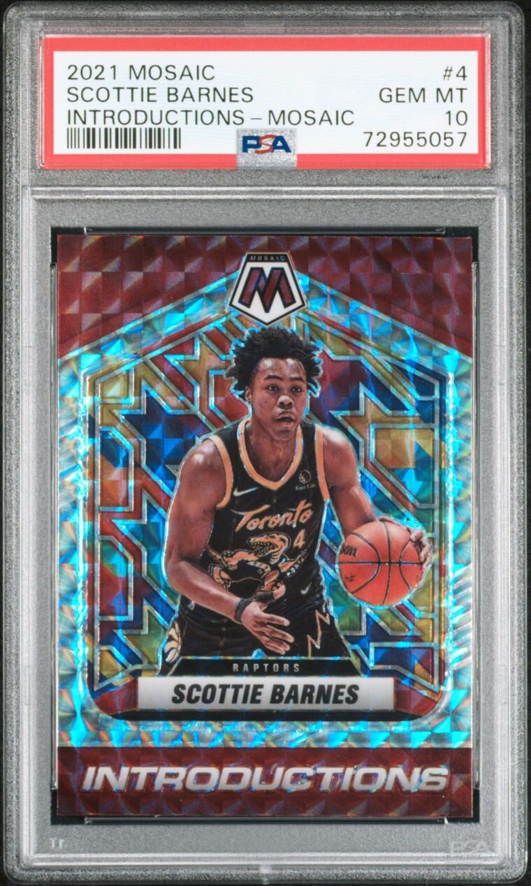 Scottie Barnes 2021-22 Panini Mosaic Introductions Silver Prizm Rookie #4 PSA 10