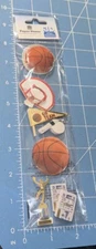 Paper House Production 3D Sticker Embellishments - BASKETBALL - 7 pcs