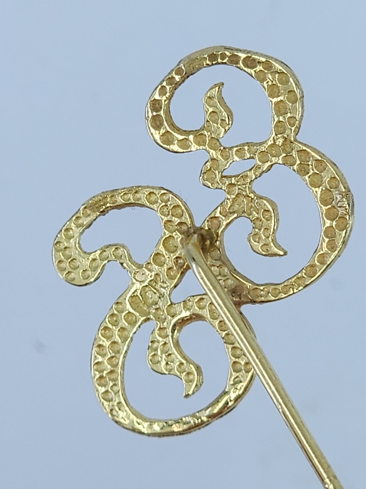 TEXTURED MONOGRAM INITIAL ES SOLID 14K GOLD PIN ~… - image 4