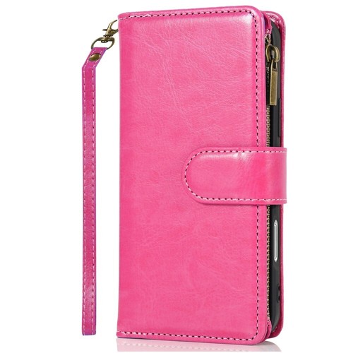 Pour iPhone 16 Pro Max Plus Étui Faux Cuir Portefeuille Carte ID Fermeture Éclair Porte Monnaie - Photo 34 sur 34