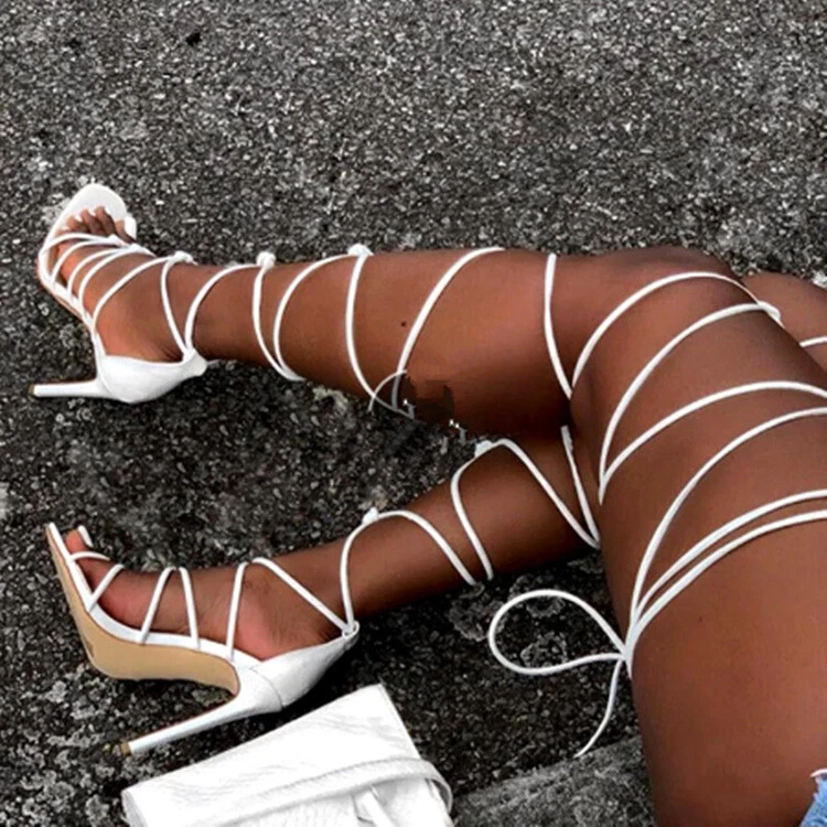 White gladiator sales sandals heels