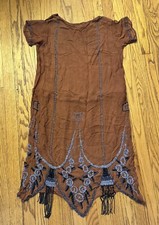 1920s Antique Dress Sheer Heavily Beaded Dropwaist Dress Super Nice 