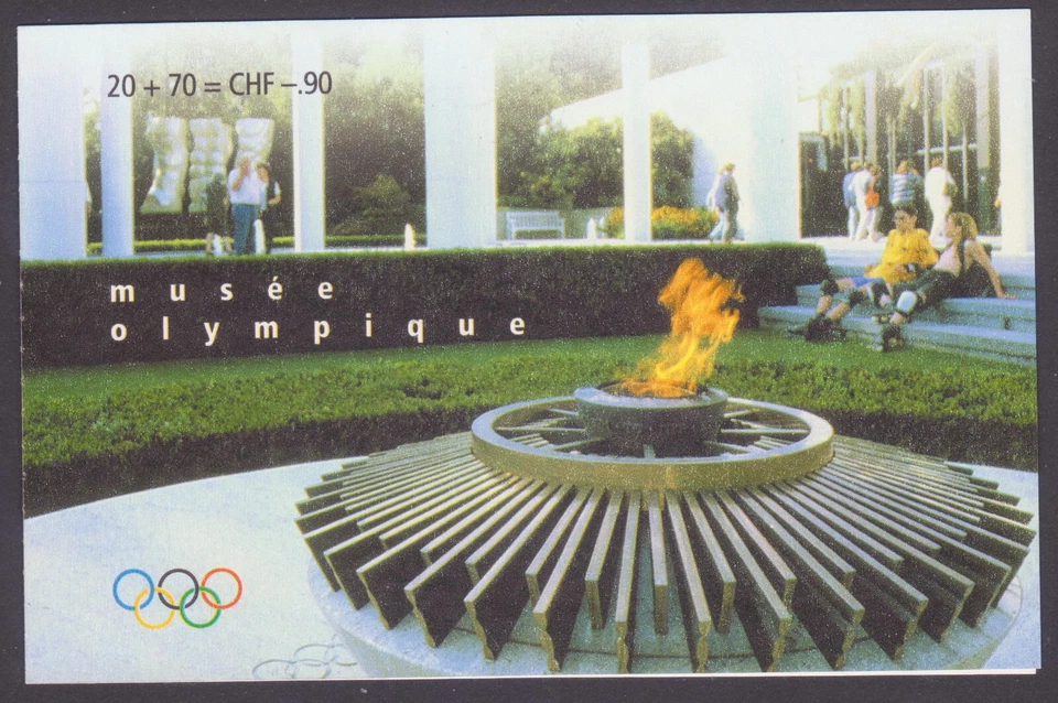 SUIZA 2000 MUSEO OLIMPICO SELLOS DE SERVICIO YVERT 476C CARNET NUEVO Y USADO - Imagen 2 de 2
