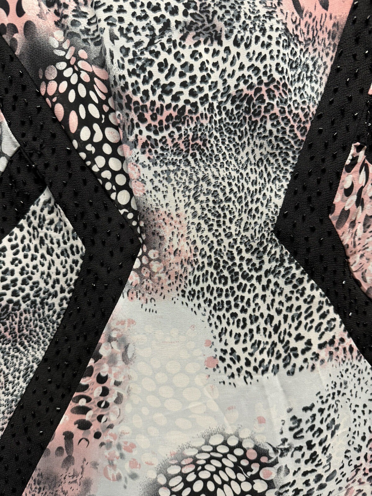 Tally Taylor Women’s Pink/Black Animal Print Size 8 Long Sleeve Maxi Dress