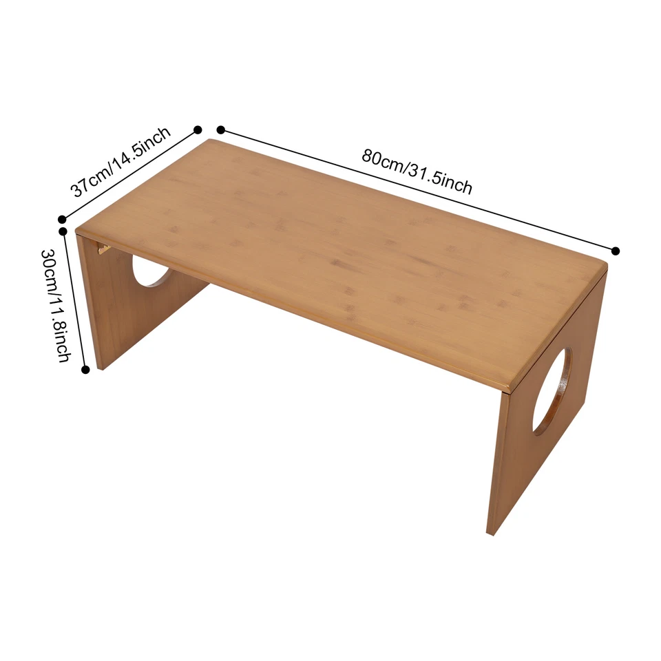 Folding Low Floor Coffee Table Foldable Portable For Sitting On The Floor Brown - Image 4 of 4