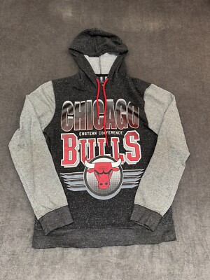 Unk Chicago Bulls Sweater Mens M Gray Black Red Big Logo NBA