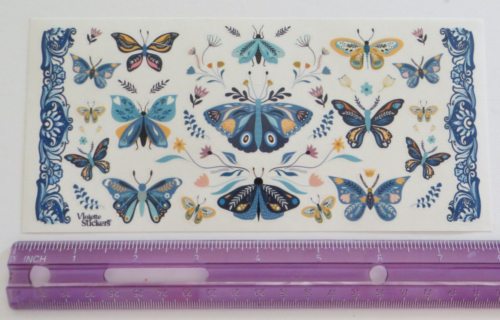 Antique Collection Violette DUTCH BLUE BUTTERFLY - 1 Sheet of Stickers #C175 - Picture 1 of 2