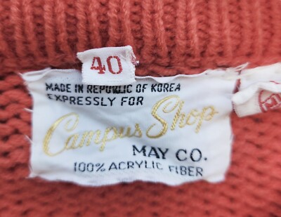 トップス 60's Campus Acryl sweater Vintage Campus Shop May Co. 60's 70's Womens Acrylic Sweater