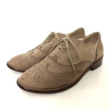 Boden Nubuck Oxford Brogues EU 37.5 Taupe Tan Leather Lace Up Wingtip Shoes
