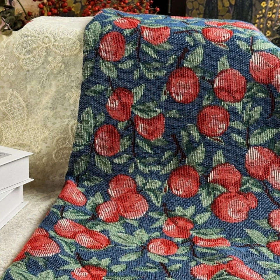 Tapiz de tela de jacquard francés cerezo rojo vintage tapizado decorativo hágalo usted mismo por comprar Foto 4 de 4