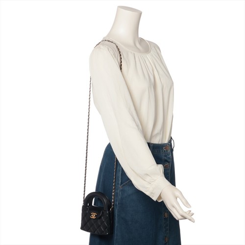 Chanel Matelasse Leather Chain Shoulder Bag Black Gold Metal Fittings AP3435 - 第 13/13 張圖片