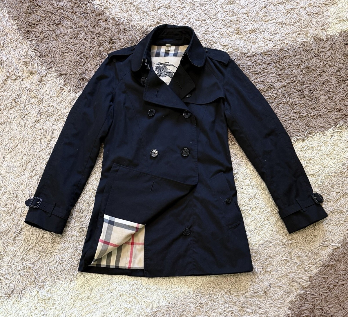 Burberry Prorsum Women's Black Short Trench Coat Jacket size