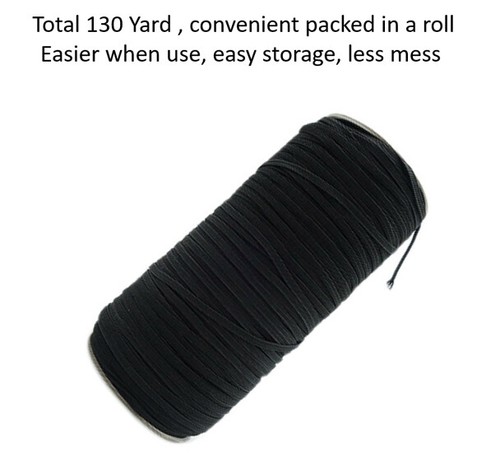 130 Yards Elastic Band Cord For DIY Trim Spandex Make Face Cover String USA  - Picture 6 of 7