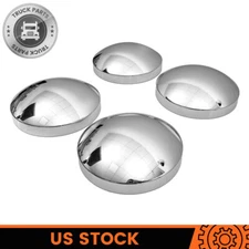 4PCS Chrome Metal 8" Dome Style Hub Caps Dome Semi Truck  Wheel Covers
