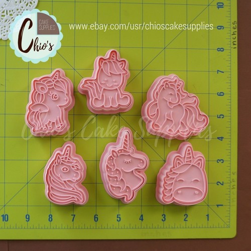 Cortador de galletas temático unicornio con sello/en relieve, juego de 12 piezas. - Imagen 6 de 6