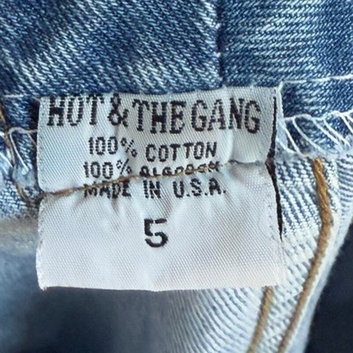 Vintage Hot And The Gang Size 5 Blue Denim Made in USA Flare Jeans Button Fly - Picture 7 of 7