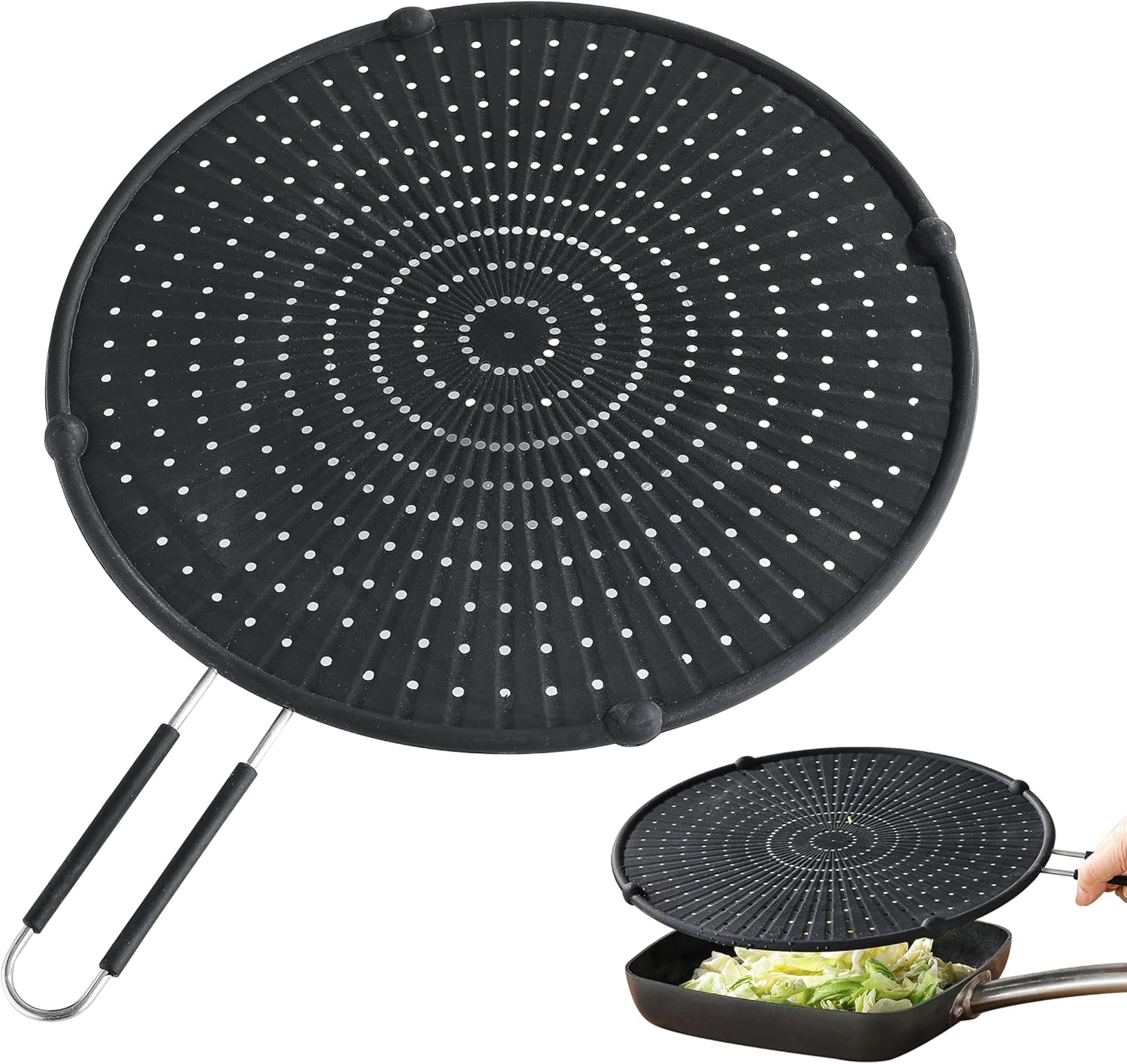Splatter Screen for Frying Pan,  Grease Splatter Guard, Heat-Resistant Splatter 