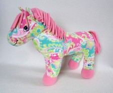 Melissa  Doug Beeposh Horse Pony Ashley Stuffed Animal Paisley Pink Fleece