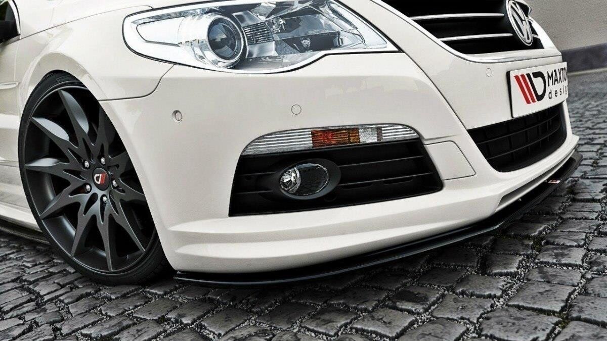 Cup Spoilerlippe Front Ansatz für VW Passat CC R36 RLINE (vor Facelift) schwarz 
