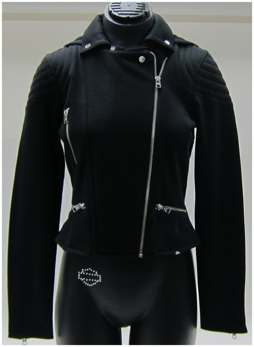 Harley-Davidson New Ladies Size EX-Large Black Biker Zip-Snap