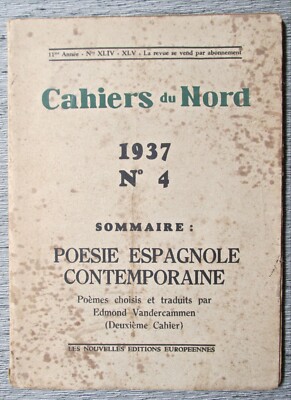 NORDHEFTE Nr. 4 1937 Zeitgenössische spanische Poesie Lorca Villalon Cernuda