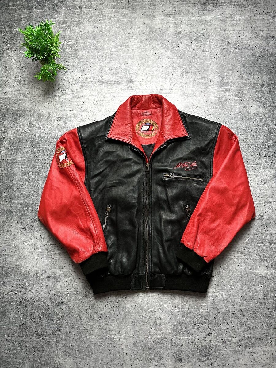 Vintage 90s Michael Schumacher Ferrari F1 Racing Leather Vintage 90s Michael Schumacher Ferrari F1 Racing Leather