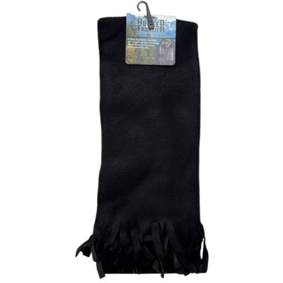 RUGGED FRONTIER SOLID BLACK WINTER SCARF 60” One Size FLEECE
