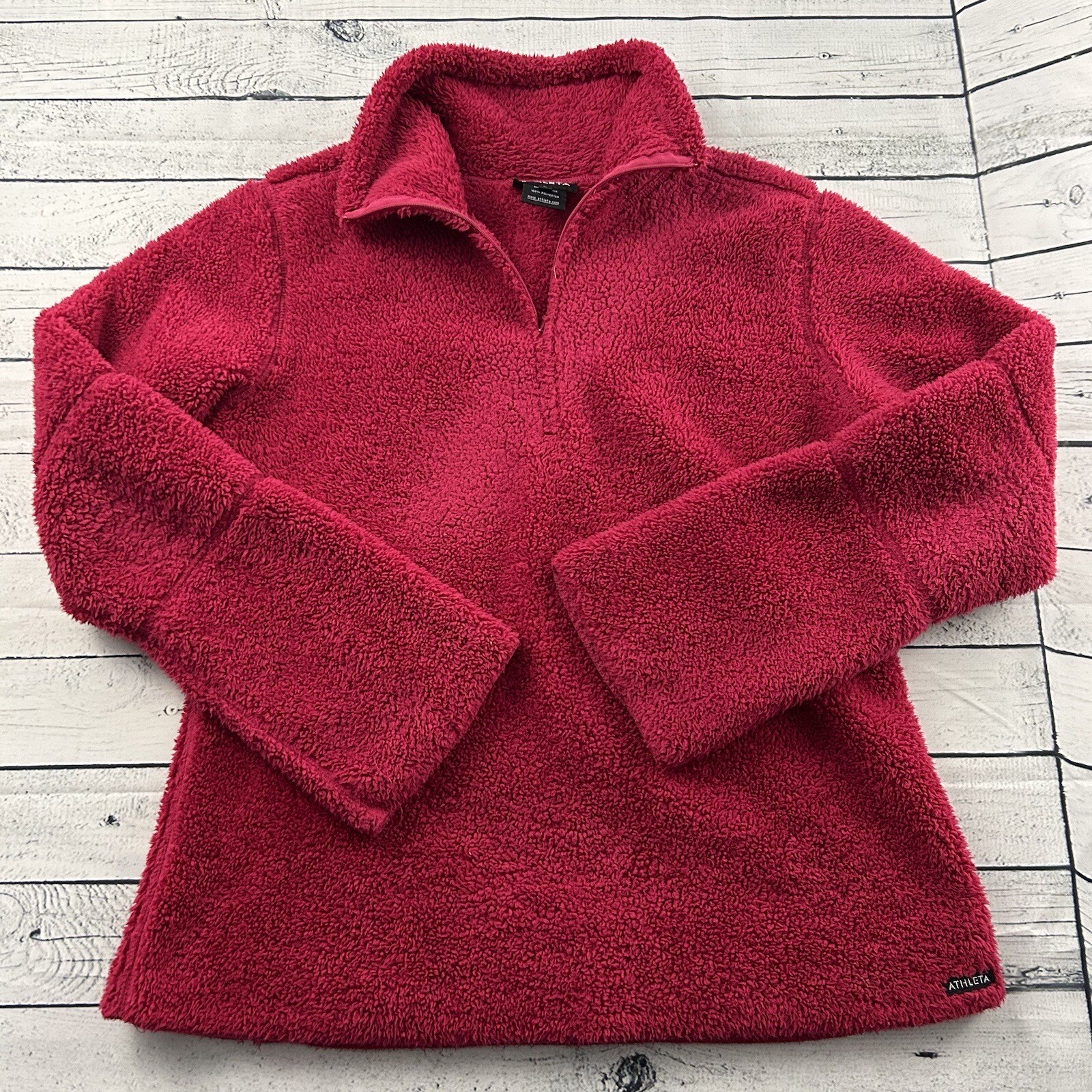Athleta Fleece Pullover High Pile 1/4 Zip Jacket Wome… Gem