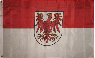 State of Brandenburg Flag 3x5 ft Germany German Banner Red White Eagle Coat Arms
