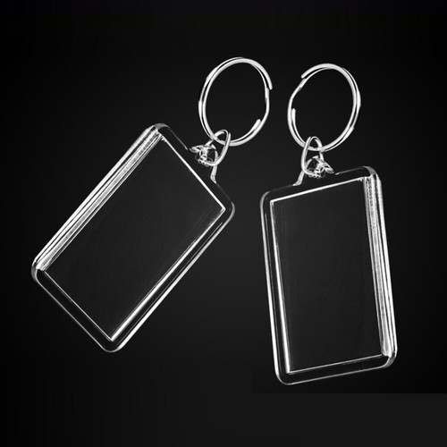 50 Pcs Photo Frame Key Chain Buckle Keychain Blank Insert Keyring - 第 3/11 張圖片
