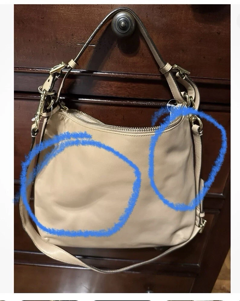 Borsa a mano Coach Legacy Courtenay Hobo in pelle sabbia abbronzata 22381 nuova con etichette