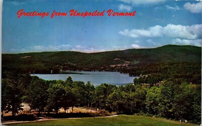 Greetings From Unspoiled Vermont Lake Fairlee Ely VT Postcard PM Cance WOB Note